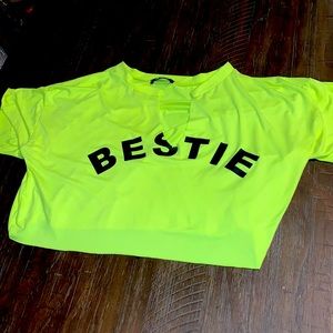 Besties matching neon crop tops
